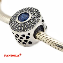 Fit Pandora Браслеты сверкающий ослепительный бисер с розовый камень Аутентичные Серебряные украшения 925 пробы