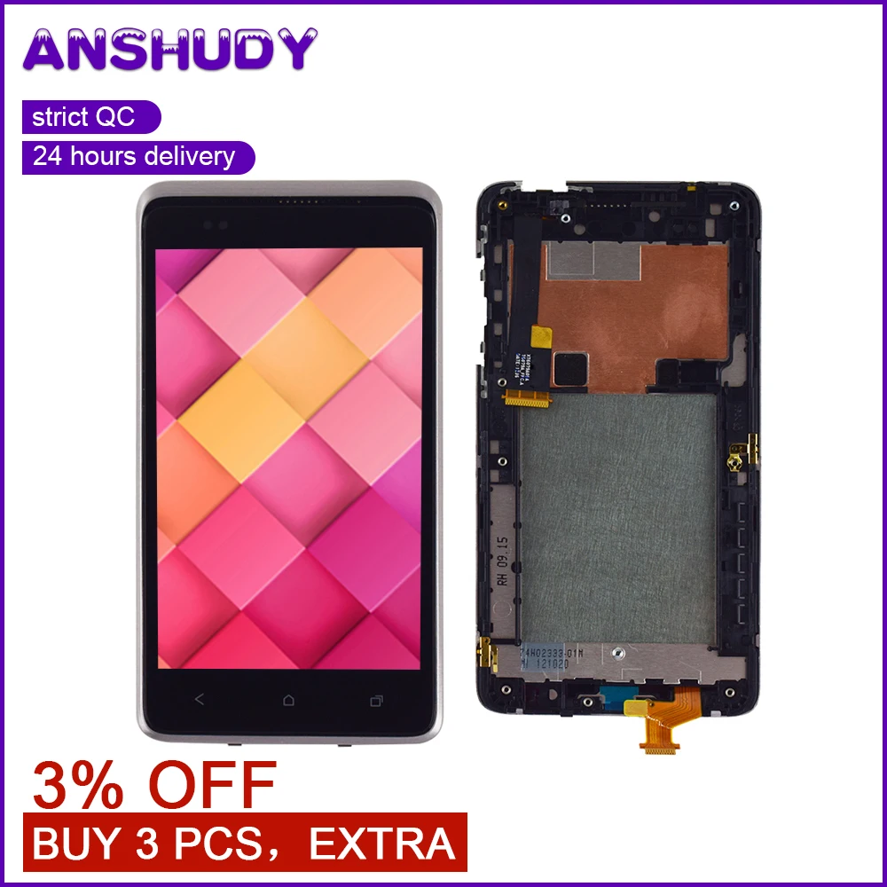 

For HTC Desire 400 LCD Display Touch Screen Digitizer Assembly Frame For HTC Desire 400 Display Screen Replacement