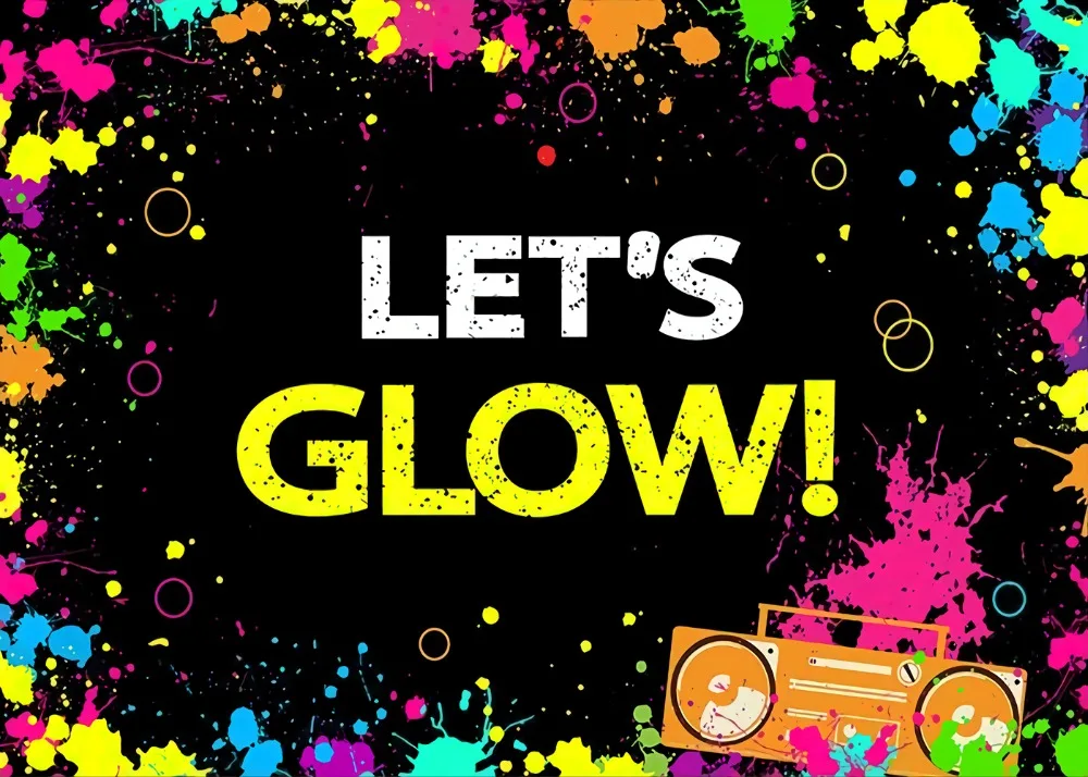 Capisco Let's Glow Splatter фон для фотосъемки музыкальная лента граффити светящийся баннер для украшения вечеринки неоновые вечерние фоны