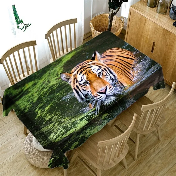 3d Animal Print Table Cloth Tiger Lion Leopard Elephant Deer Horse Home Decor Square Rectangle Round Table Cover Tablecloths Aliexpress - tiger horse horse world roblox