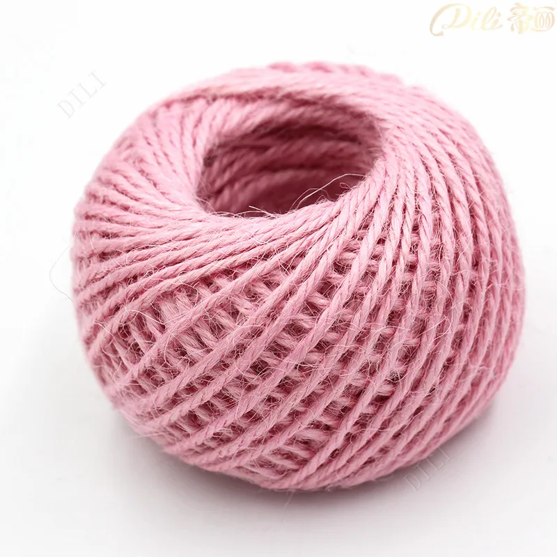 

1.5mm Hemp Rope Pink 50 Meters Hemp Cord Natural Jute Twine Gift box String 3Ply Hemp Rope DIY Craft Decoration Rope
