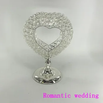 

Heart-shaped Crystal Bead Candle Holder Wedding Centerpiece Candlestick For Wedding Decoration Event Party Decoration 6pcs set