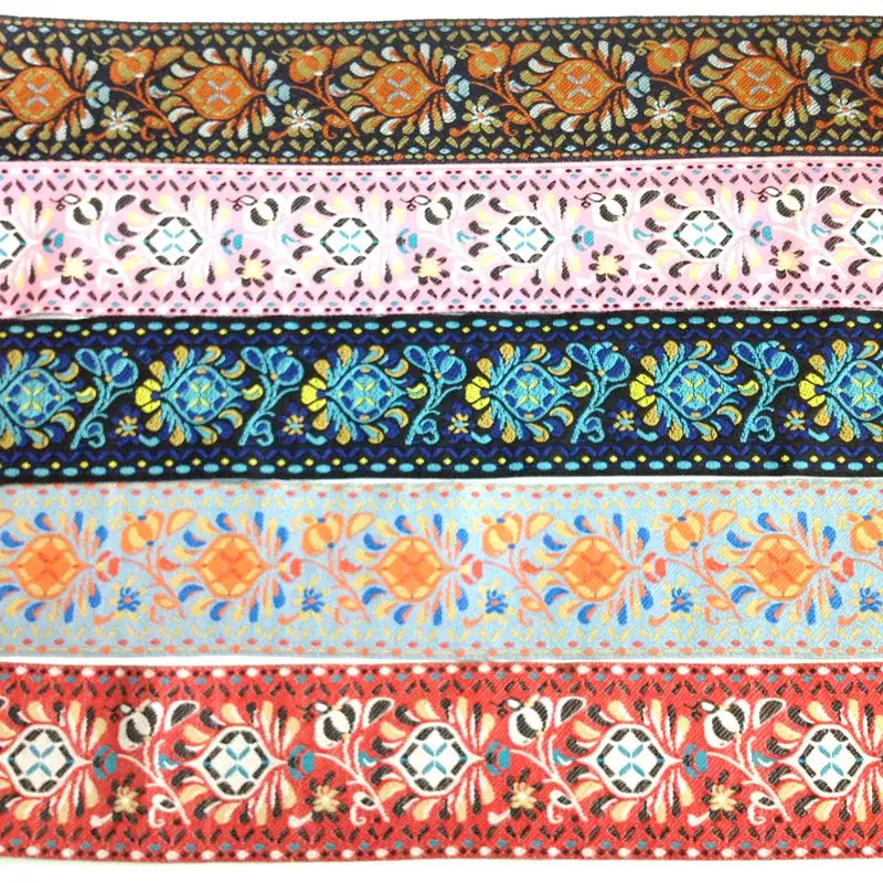 National Style Color Embroidery Lace Curtain Lace DIY waist leading side cuff decoration