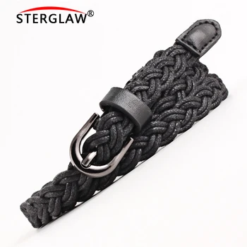 

NEW Buckle Belt Waistband High Quality Woven Canvas Women's Braided High Quality Weave Leather Braided Belt for women's N031