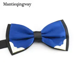 Mantieqingway Карамельный цвет лук Галстуки для Для мужчин Свадебная праздничная одежда Бизнес Костюмы голубой бабочкой Средства ухода за кожей