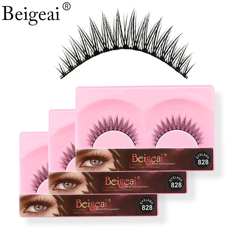 High Quality Natural Long False Eyelashes 3 Pairs Soft Fake Eyelashes