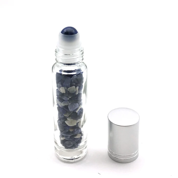 1 шт. натуральный драгоценный камень 10 мл роликовый шарик бутылка для парфюма эфирное масло жидкость ролл на толстых стеклянных бутылках с кристаллами чипсы - Цвет: 1 Lapis Lazuli