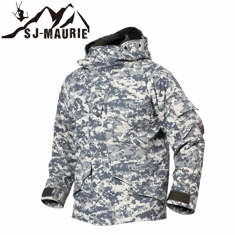 

SJ-MAURIE 2pcs Men Hiking Jacket Hunting Clothes Military Tactical Jacket Windbreaker Waterproof SoftShell Fleece Jackets