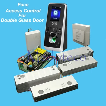 

DIY Face Access Control System Kit Frameless Double Glass Door Access Control Set Kit+Power Supply + two Frameless Bolt Lock
