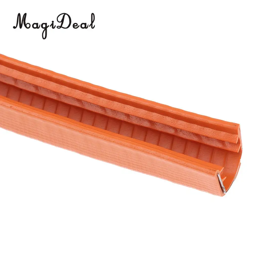2pcs Rubber Skateboard Deck Protection Strip Nose Tail Edge Guard Orange