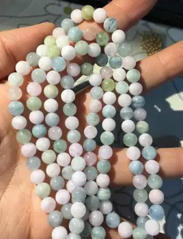 

wholesale 14.5"38cm natural morganite mixed color 6mm round loose beads jewelry making DIY for women
