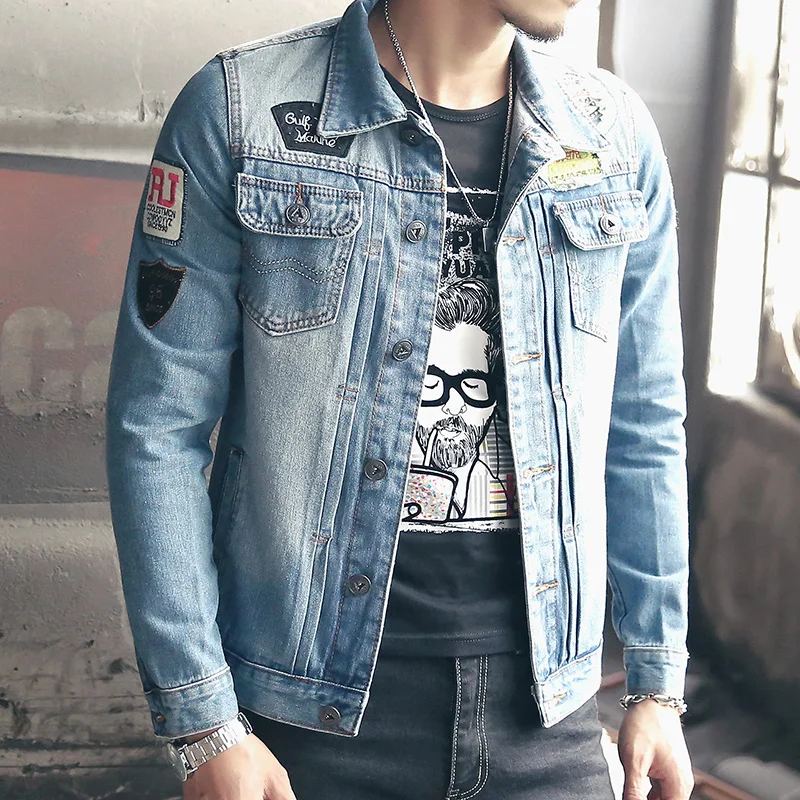 Jeans Jacket Men Slim Fit 