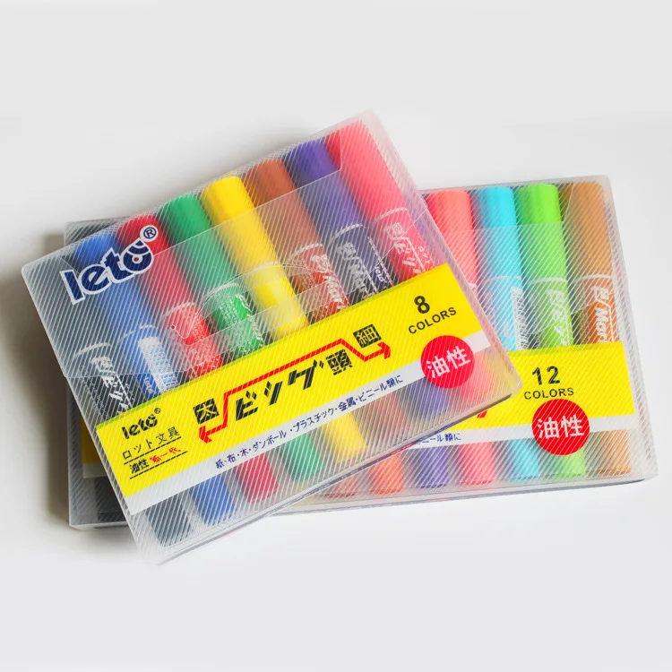 

Wholesale bulk Logistics Courier Black/blue/red 12colors/8 colors double head round toe oil permanent marker pen