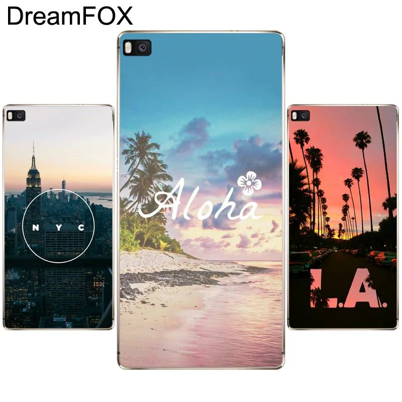 DREAMFOX N221 Text City Soft TPU Silicone Cover For Huawei P8 P9 P10 Lite Plus 2017 Honor 8 9 Pro 6X Case |