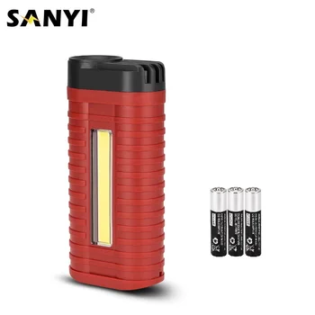 

COB LED Flashlight 2 Modes Working Lamp Battery Operated Mini Floodlight Camping Lighting LED Pocket Torch With Metal Clip