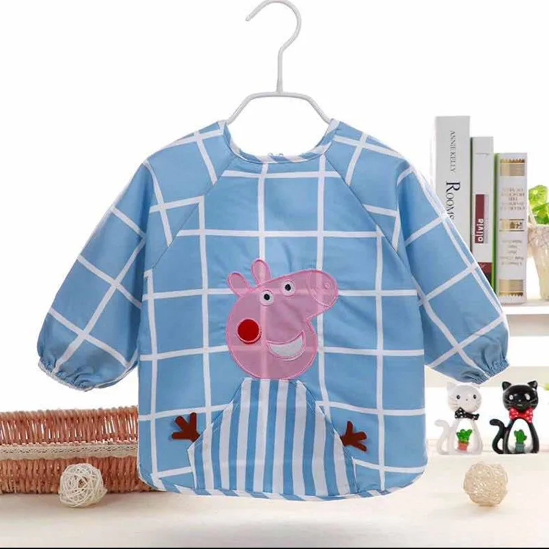 

Waterproof Cotton Baby Apron Painting Long Sleeve Anti-dressing Bandana Bibs for Babies