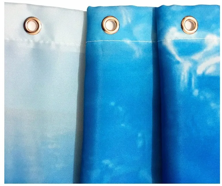 1800x1800mm Customized underwater world fish bathroom shower curtain waterproof thickening mildew bathroom curtain partition-3