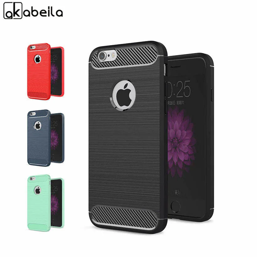 buy AKABEILA Cases Covers For For Apple iPhone 6 6G 6s Iphone6 iPhone6S Carbon Fiber Brushed Cover Bag For Iphone 6s Brushed Cases