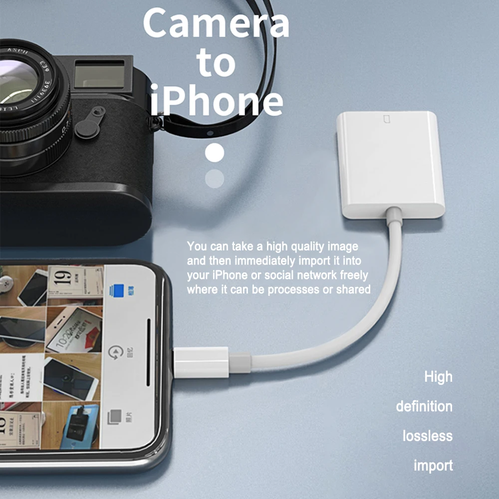 OTG кард ридер для Lightning на SD смарт цифровая камера адаптер считывателей iPhone iPod Apple