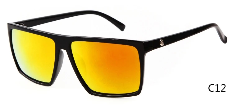 WHO CUTIE, негабаритные Квадратные Солнцезащитные очки для мужчин, фирменный дизайн, тонкая пластиковая оправа, линзы из смолы, мужские черные солнцезащитные очки, оттенки OM320 - Цвет линз: C12