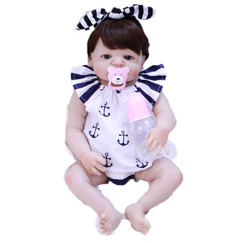 

22"55cm Full Silicone reborn babies bebe alive Toddler lifelike simulation vivid cool dolls as kids Xmas birthday gift toy