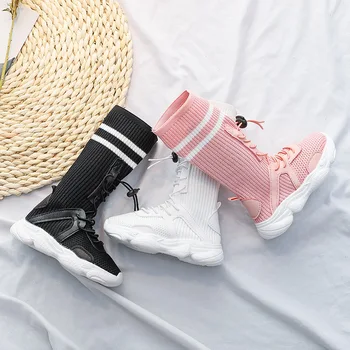 

Girls Boots Children's Shoes 2020 Autumn and Winter New Korean Fashion Kids High Boots Princess Shoes Cotton Sock Boots