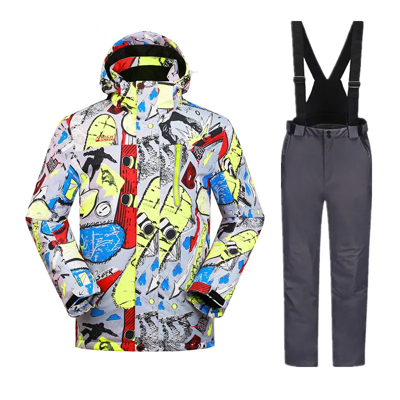 Russian Winter Men's Sport Suits Warm Waterproof Ski Suit For Men