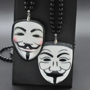 

Car Pendant Acrylic V for Vendetta Mask Badge Automobile Decoration JDM Auto Rearview Mirror Charms Ornament Necklace Hip Hop