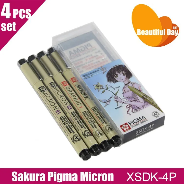 Высокое качество оригинальный 9 цветов/лот Сакура пигма кисточки Микрон ручка, тонкая ручка с кончиком