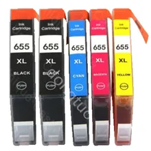 5X Compatível 655 cartucho de tinta para HP 655xl 655xl Deskjet 3525/4615/4625/5525/impressora 6520c