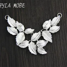 Fyla Mode Women Men Thai Silver Pendants Jewelry Vintage S925 Sterling Silver Leaf Pendant For Necklace Original Design Handmade