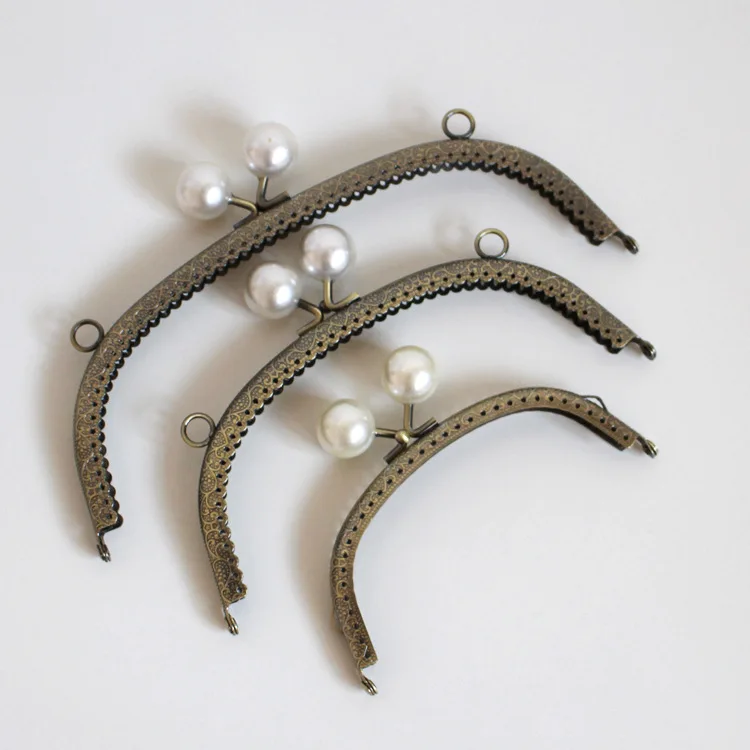 

12.5cm Meetee 16.5cm 20cm high-grade pearl ring Metal Frame Kiss Clasp Arch For Purse Bag Antique Bronze Handle F1-65