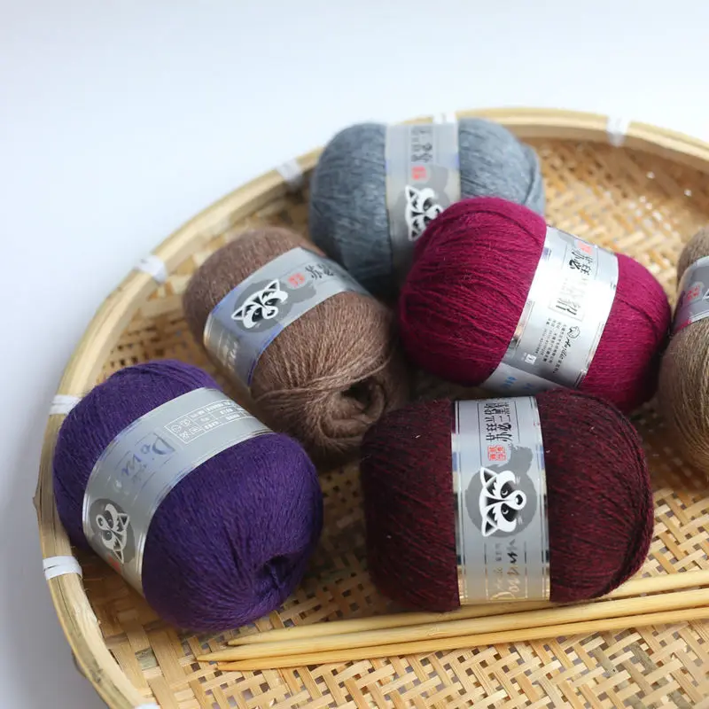 50g/Ball Mink Cashmere Yarn For Hand Knitted Crochet Thin Thread Good Wearing In Winter Ain
