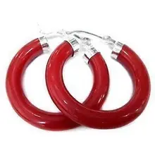 Серьги подарок новые красивые серебряные Красные Серьги с драгоценными камнями пара 925 стерлингового серебра для женщин ювелирные изделия