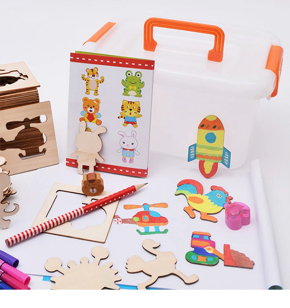 100 шт., креативные детские игрушки, рисованная игрушка, раскраска, доска для рисования, детские игрушки, ремесло, создание детей, деревянная игрушка для рисования, подарок на день рождения