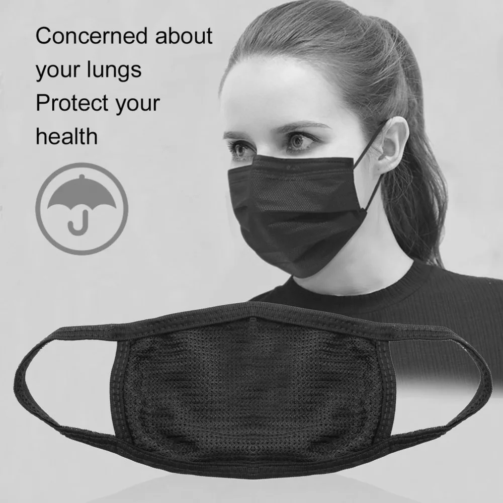 Маска для лица хлопковая маска для губ черные Нескользящие Haze респираторы фильтр ветрозащитный рот муфельной бактерий гриппа ткань тканевый респиратор и 2