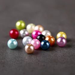 Elegant Round Simulated-Pearl Beads - 12mm x 50Pcs (Multicolor)