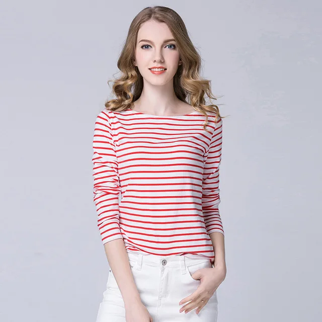 plus size red and white striped top