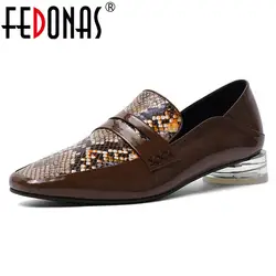 FEDONAS/2020 женские туфли-лодочки женская обувь из лакированной кожи женские туфли-лодочки на квадратном каблуке Демисезонные вечерние туфли
