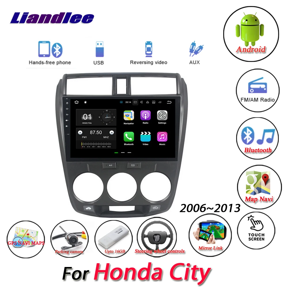 Sale Liandlee Car Android System For Honda City 2013~2016 - Radio AUX Mirror link GPS Navi Navigation HD Stereo Multimedia No CD DVD 2