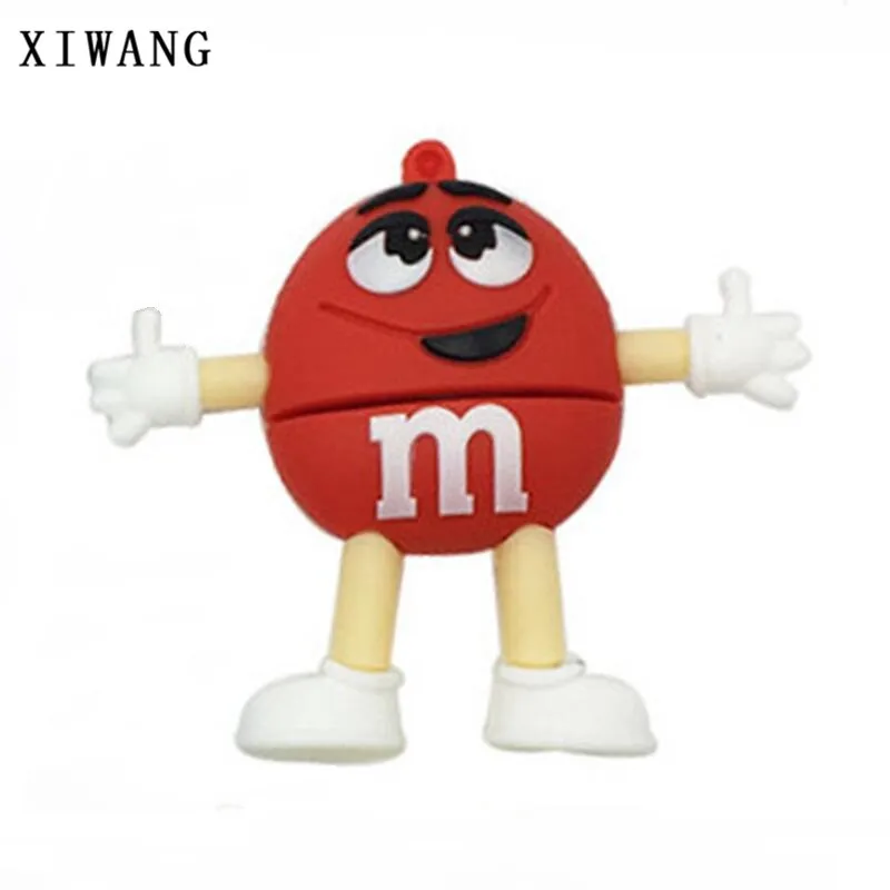 

pen Drive 16gb cute M Chocolate bean USB Flash Drive 32gb usb 2.0 Usb Disk Memory Stick pendrive 64gb 128gb 8gb 4gb Holiday Gift