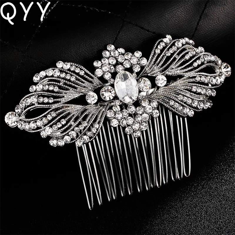 

QYY 2019 Fashion Rhinestone for Wedding Hair Accessories Women Hair Comb Clips Bride Hair Jewelry bridal Headpieces for Women