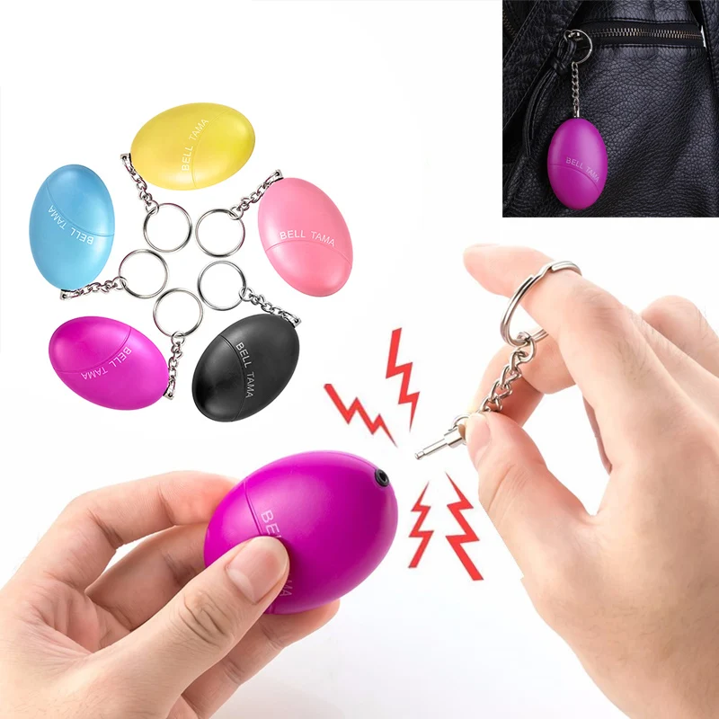 

Egg Shape Self Defense Alarm Anti Rape Anti Attack Self Defense Supplies Women Children Keyring Security Protecttion