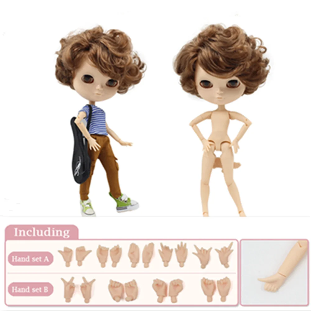 

Fortune Days 1/6 ICY DBS Doll Handsome short hair joint body including hand set AB Gift like blyth doll 30cm High Quality toys