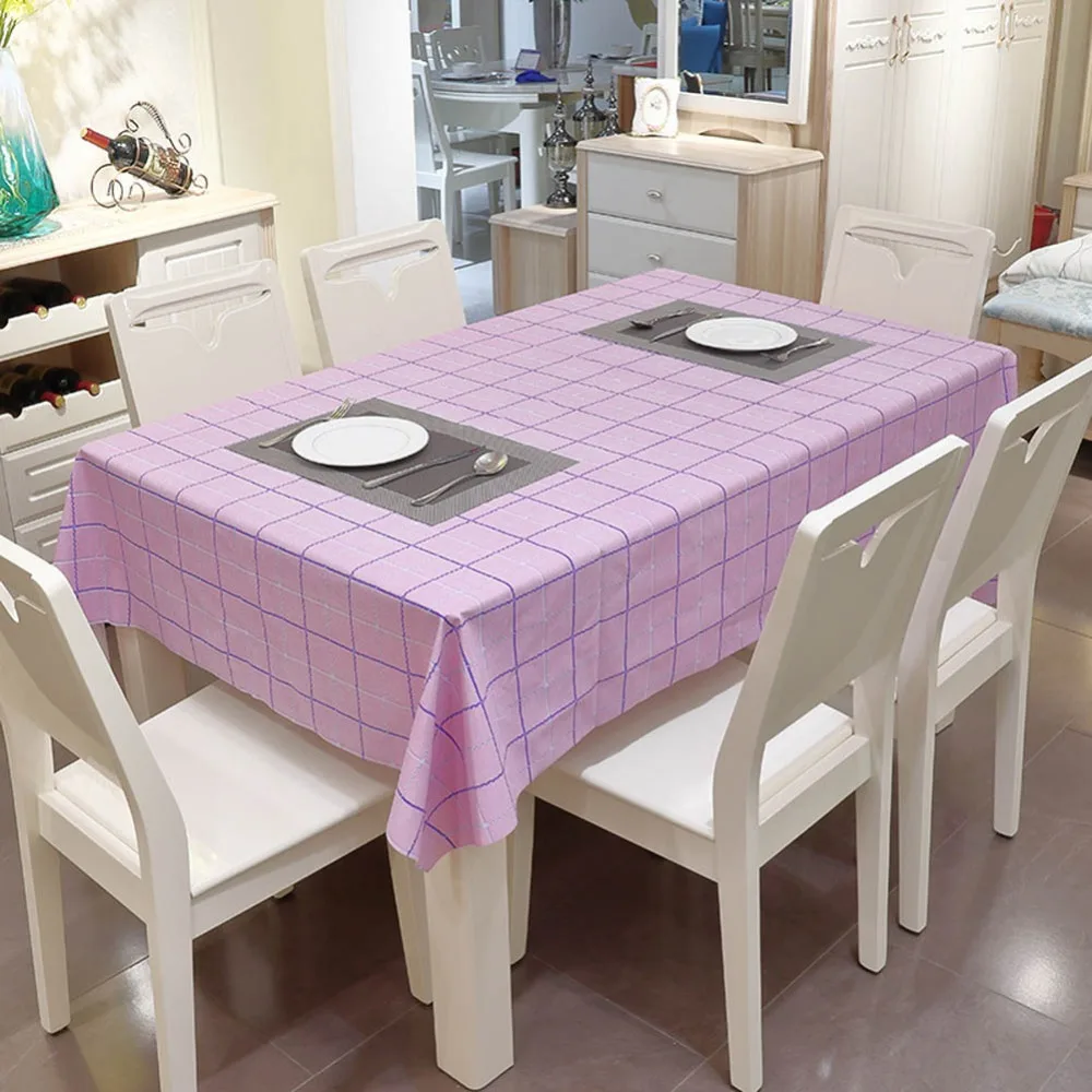  Meijuner Rectangle Tablecloth PVC Lattice Printed Table Cover Anti-Oil Waterproof Table Cloth Muti-
