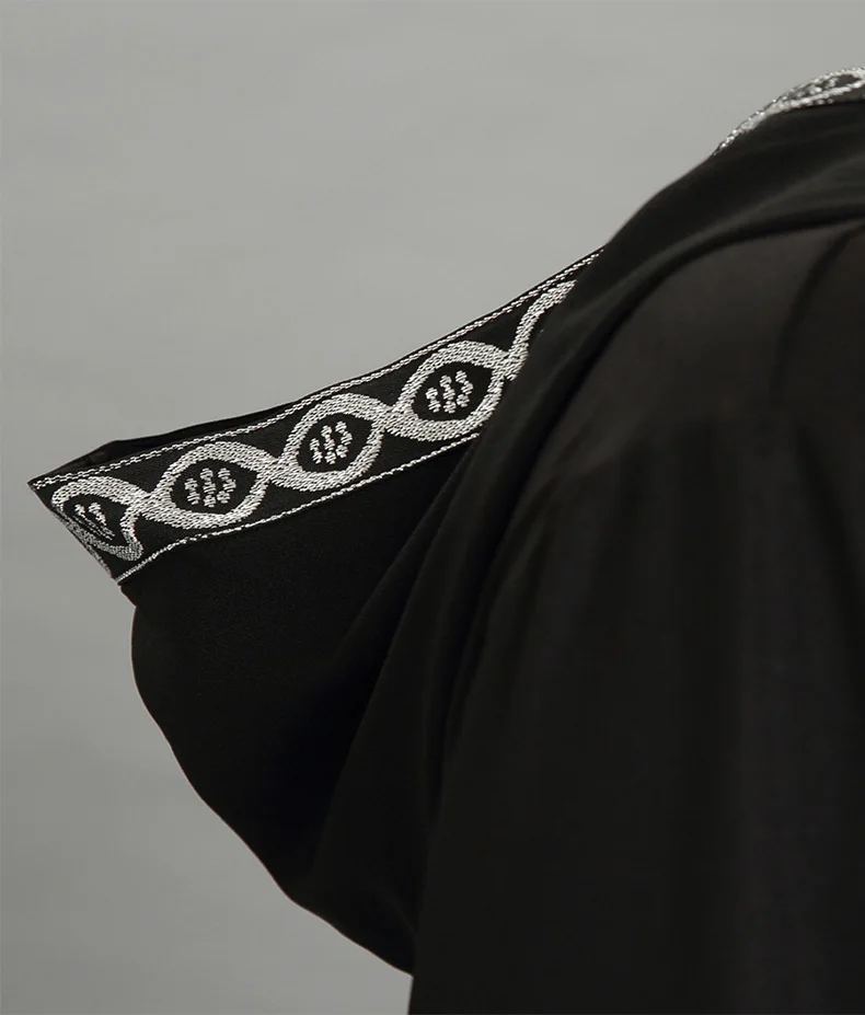 Fashion Women Muslim Plus Size 7XL Black Patchwork Hooded Abaya Dress Sadoun.com