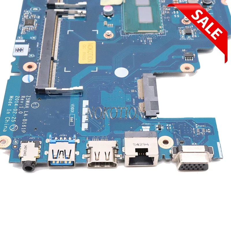 NOKOTION Z5WAH LA B161P материнская плата для acer aspire E5 531 571 Материнская ноутбука NBML811002 NB.