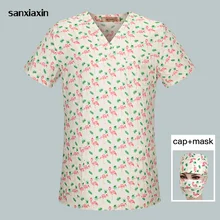 Скрабы медицинская Униформа стоматология pet doctor рабочая одежда хирургическая шапка-маска аптека медицинские женщины Красота и здоровье Рабочая одежда