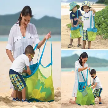 

Anti Sand Beach Bag Toy Storage Large Mesh Durable Sand Away Drawstring Backpack
