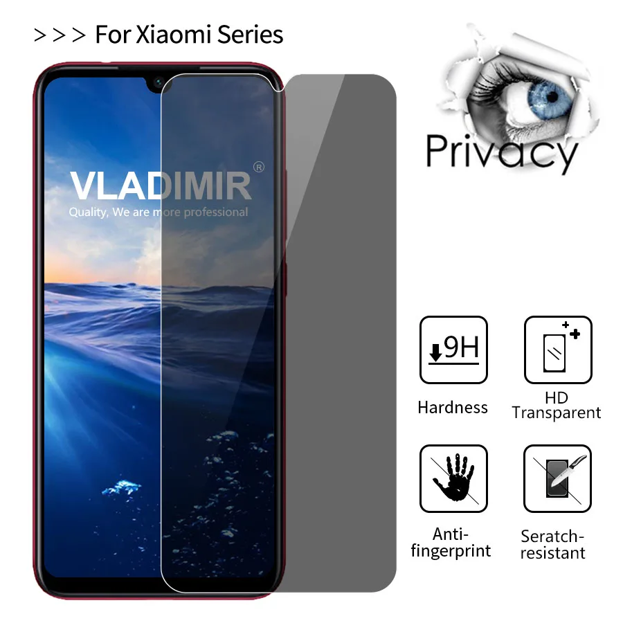 Vladimir 9H 2.5D Privacy Tempered Glass Screen Protector For Xiaomi Redmi Note 7 6 5 Pro Anti Spy Protective Film | Мобильные